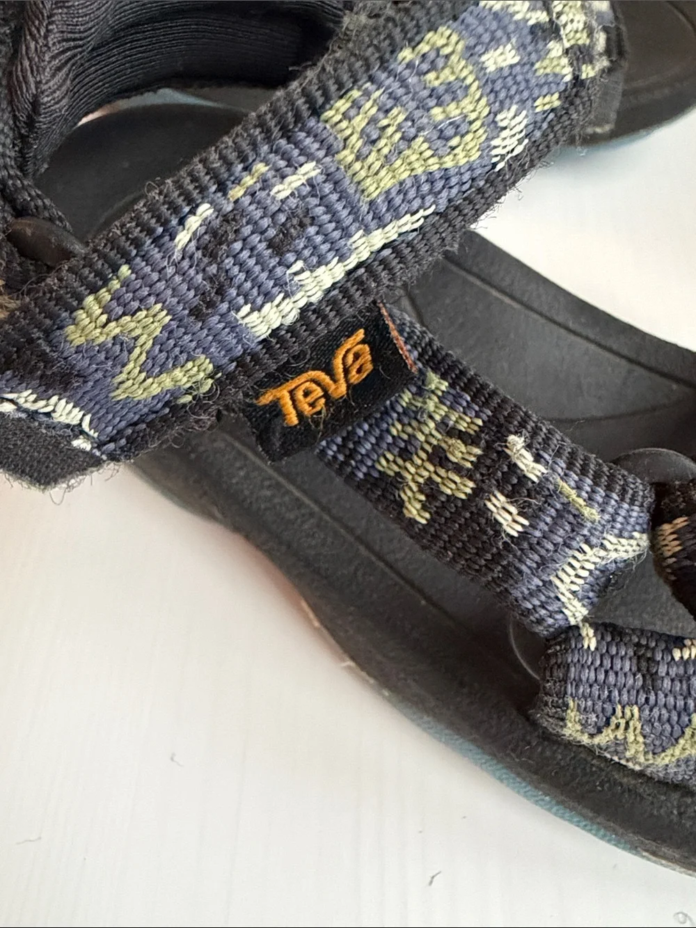 Teva Kids Black Sandals with Patterned Straps